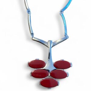 Vintage 1976 Sarah Coventry “Continental” Cabochon Pendant Bar Link Necklace